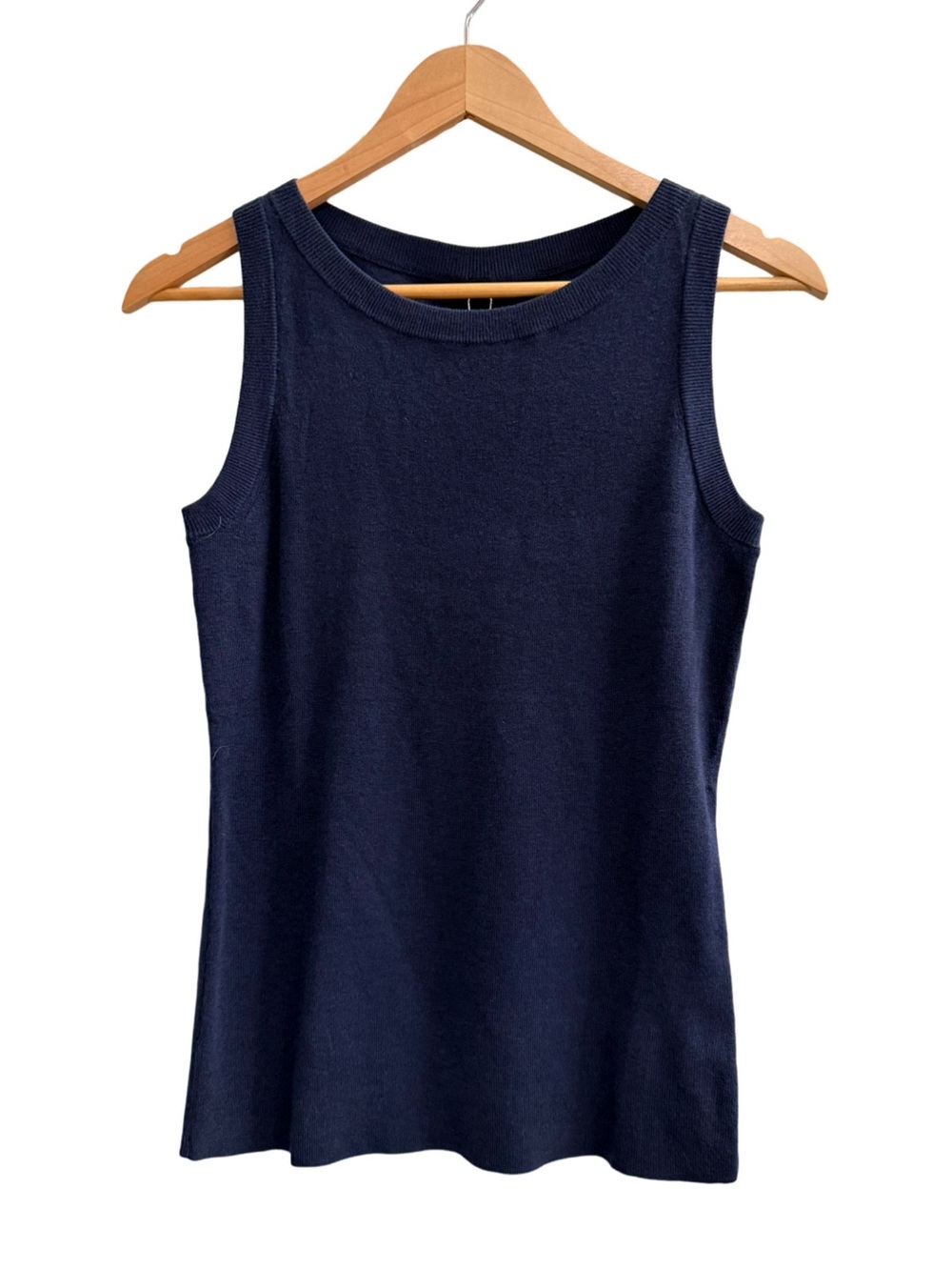 NWT Arach&Cloz Navy Blue Wool Blend Sleeveless Knit Tank Top Size Small